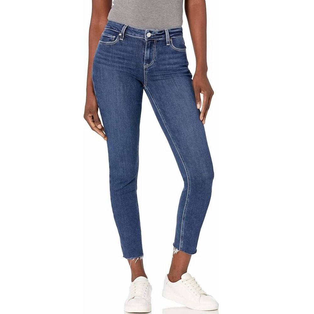 PAIGE Verdugo Crop Skinny Jeans w/ Grand Hem - Medium Light Wash Size 23
